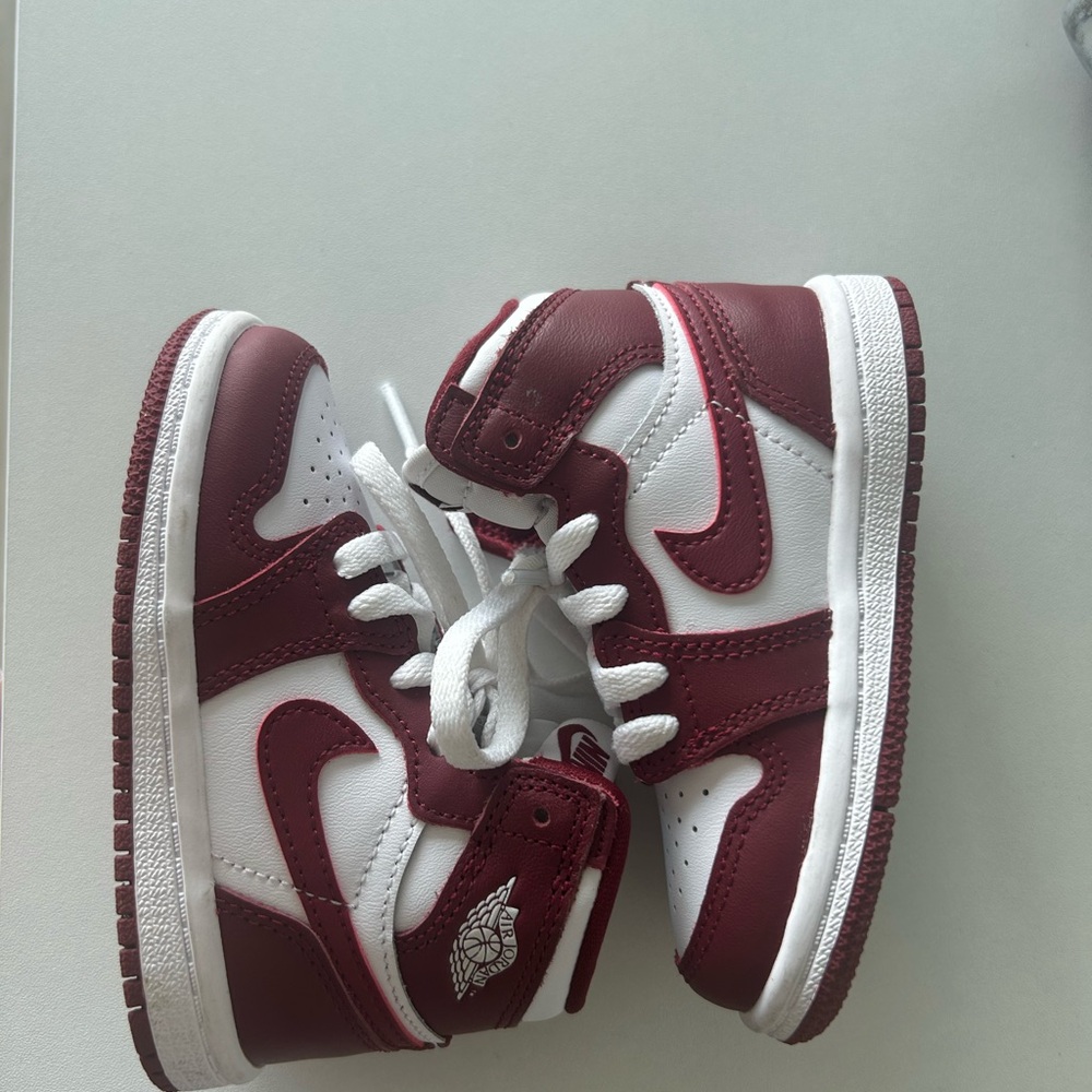 Jordan Red and White High-Top Sneakers
